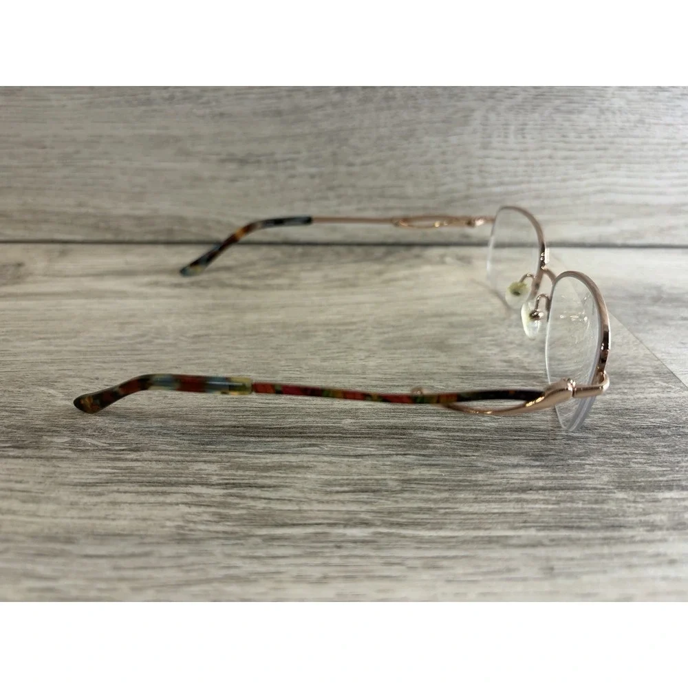 Bulova Alamosa Eyeglasses Women Rose Gold Semi Rimless 52-17-135